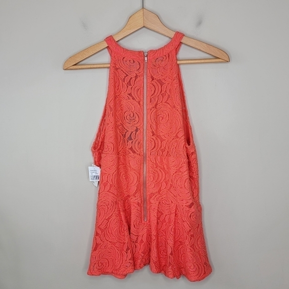 NWT Patterson J. Kincaid | Orange Lace Halter Top Size Large - Picture 4 of 7